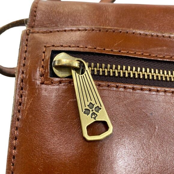 Patricia Nash Push Lock Lanza Leather Crossbody Tan - Picture 11 of 13